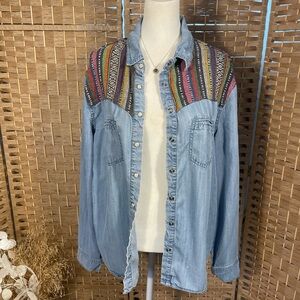 Multicolor Denim Chambray Shirt